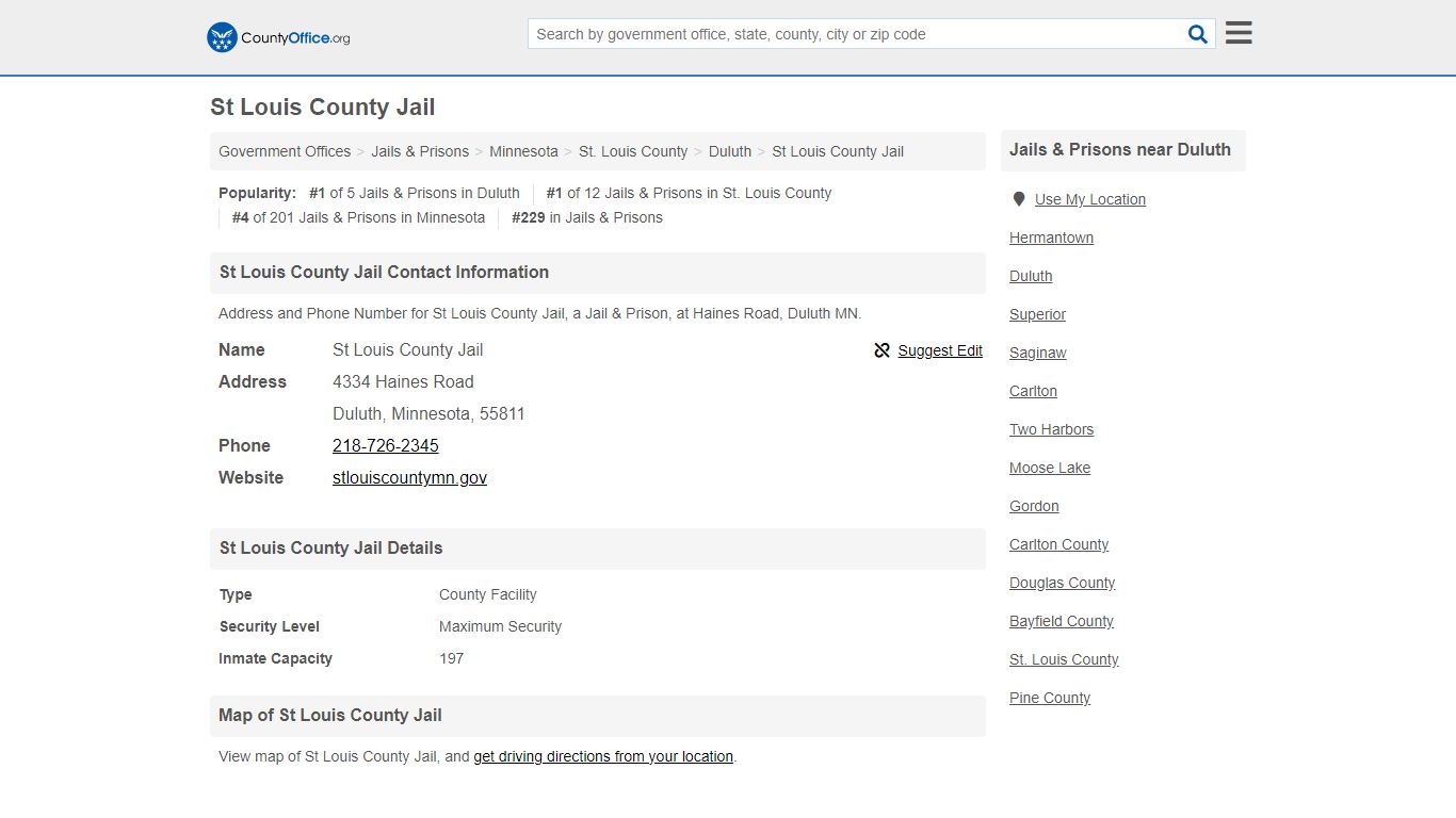 St Louis County Jail - Duluth, MN (Address and Phone)